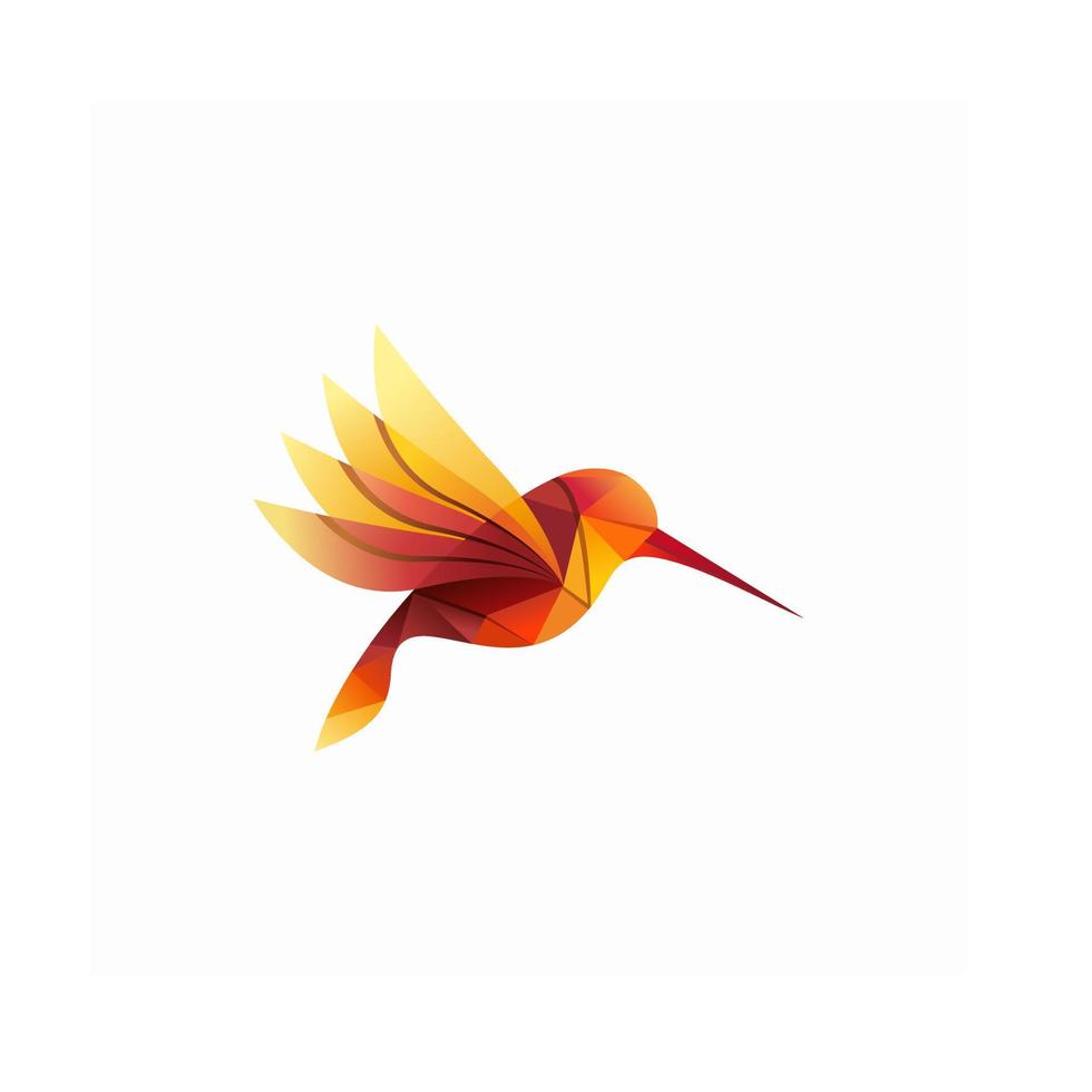 Ilustración de vector de logotipo de colibrí colorido moderno