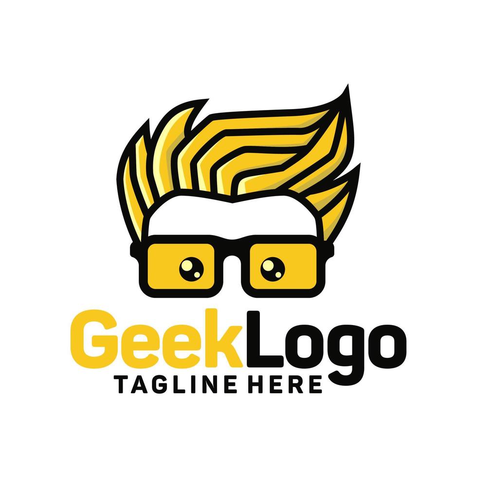 vector de plantilla de diseño de logotipo geek