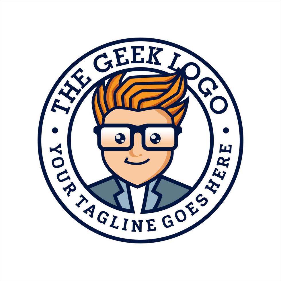 Geek logo design template Vector