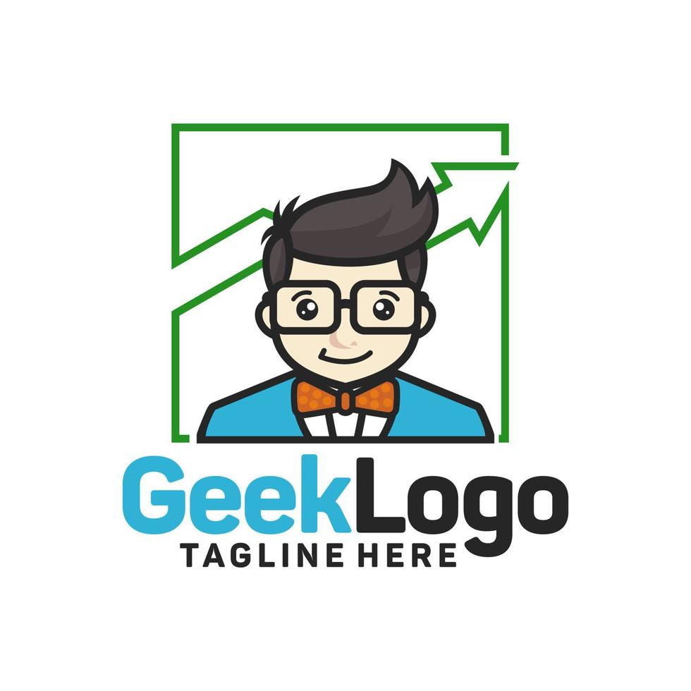Geek logo design template Vector