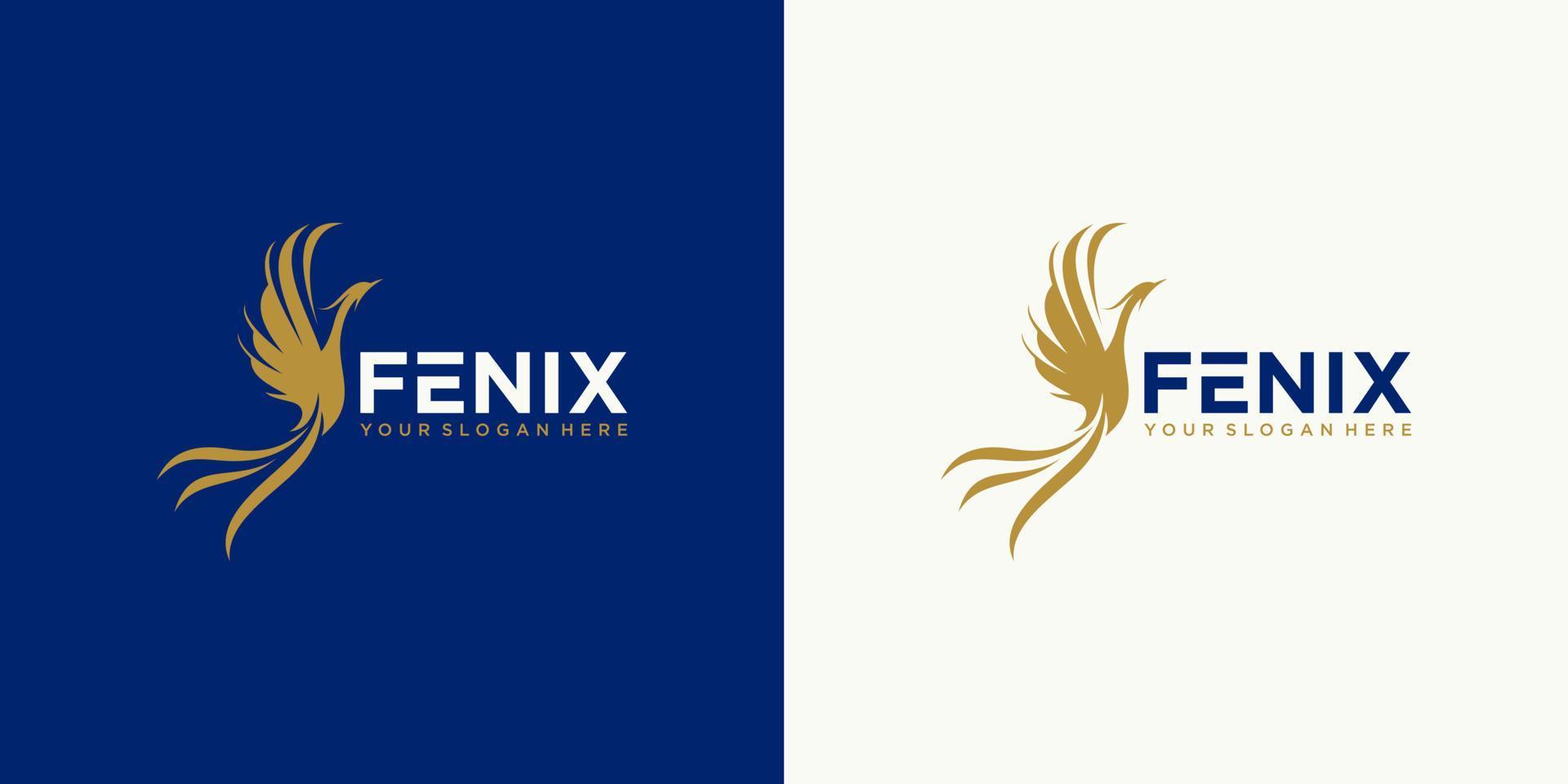 ilustración de vector de plantilla de diseños de logotipo de fénix llameante moderno