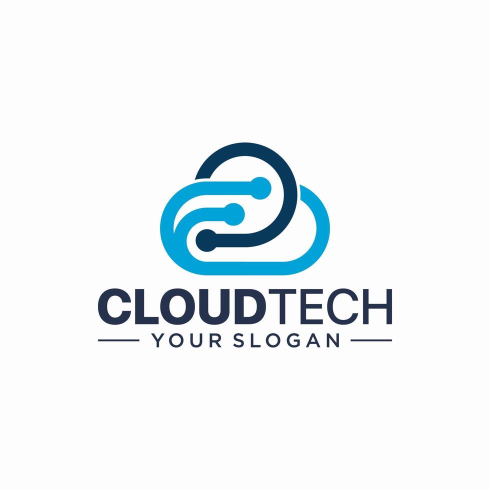 Cloud Tech Logo Design Template vector