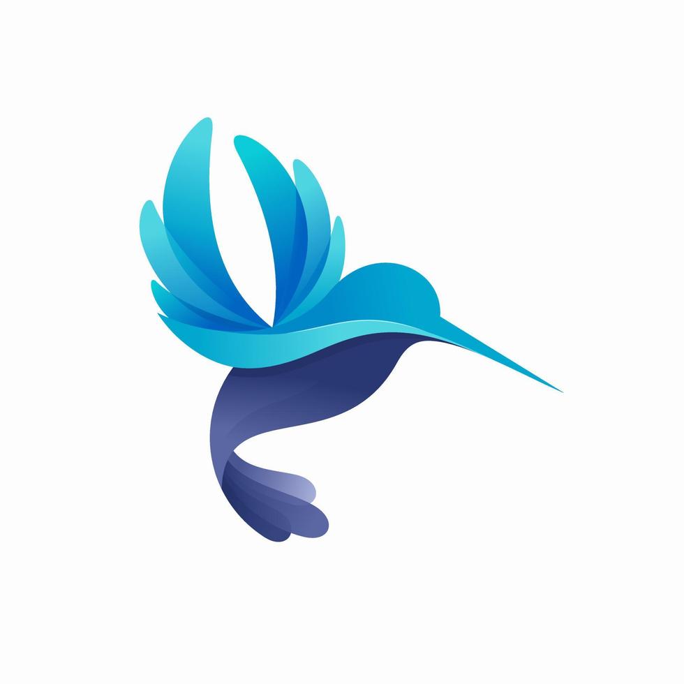 Modern Colorful Hummingbird Logo Vector Illustration