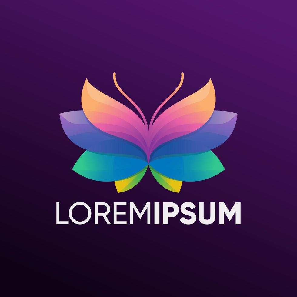 Abstract butterfly logo design vector template