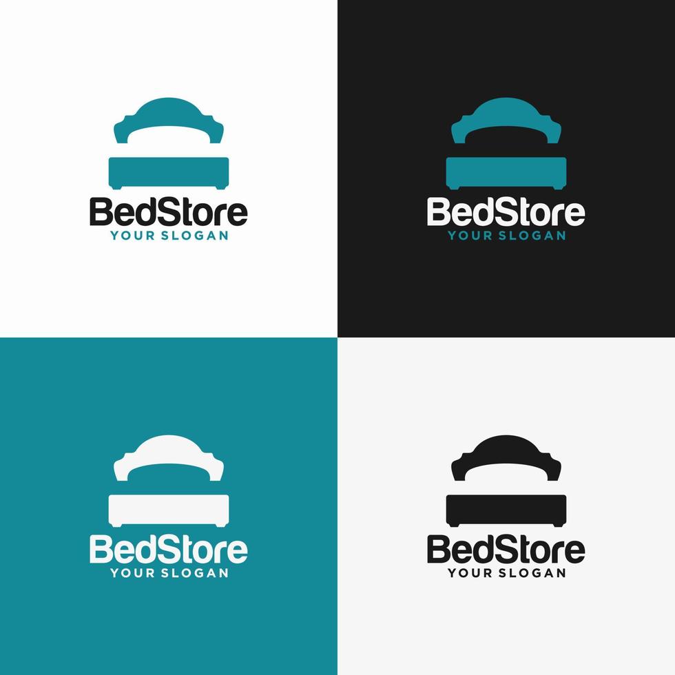 Bed Store Logo Design Vector Template