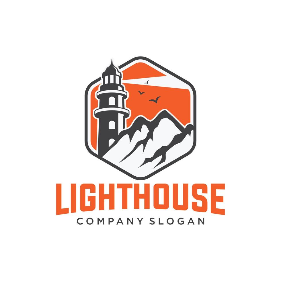 Lighthouse logo design template vector illustration