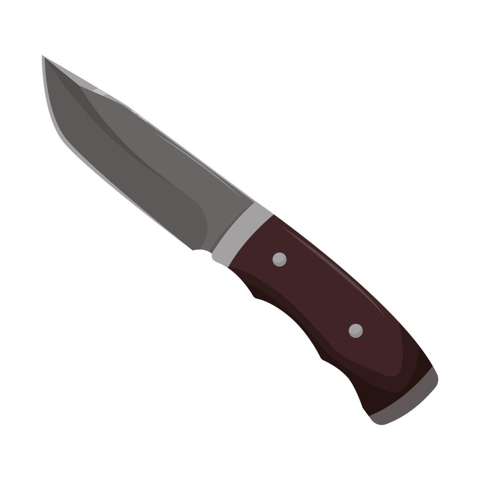 Large sharp cleaver knife isolated on white background. Flat vector illustration