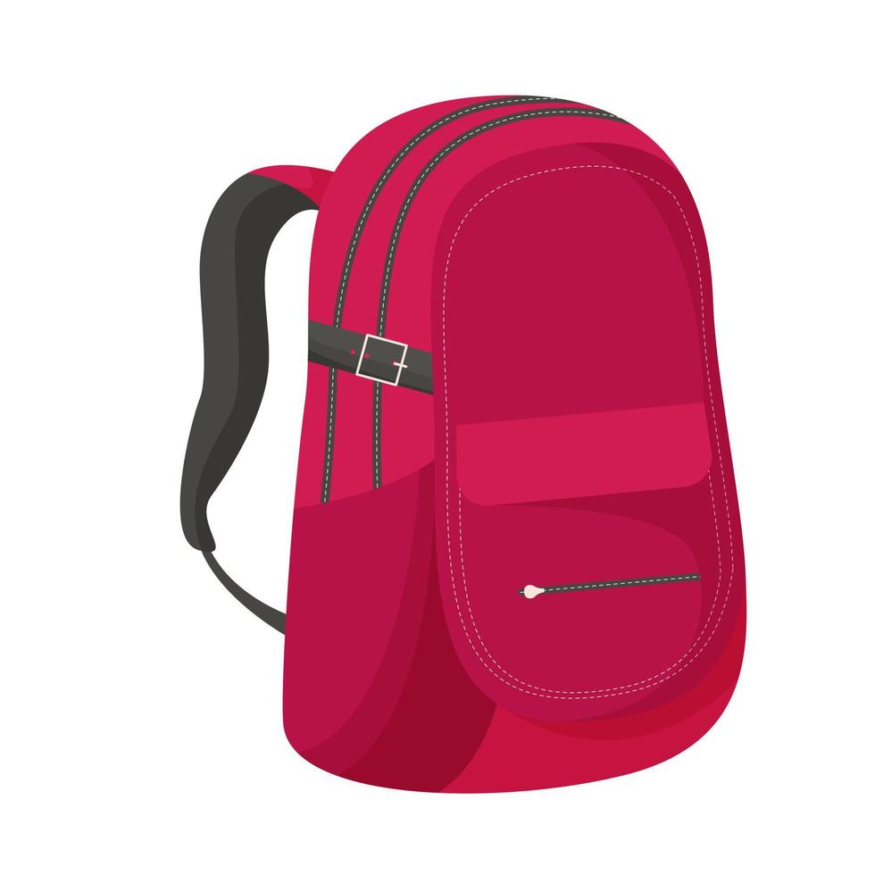 Cute backpack. Backpack for school children, students, travellers and tourists. Flat vector illustration.