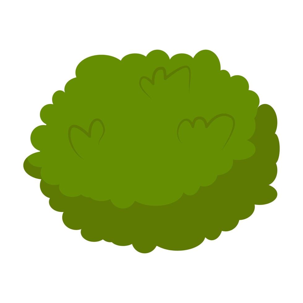 arbusto verde de primavera de dibujos animados aislado sobre fondo blanco. ilustración vectorial plana vector