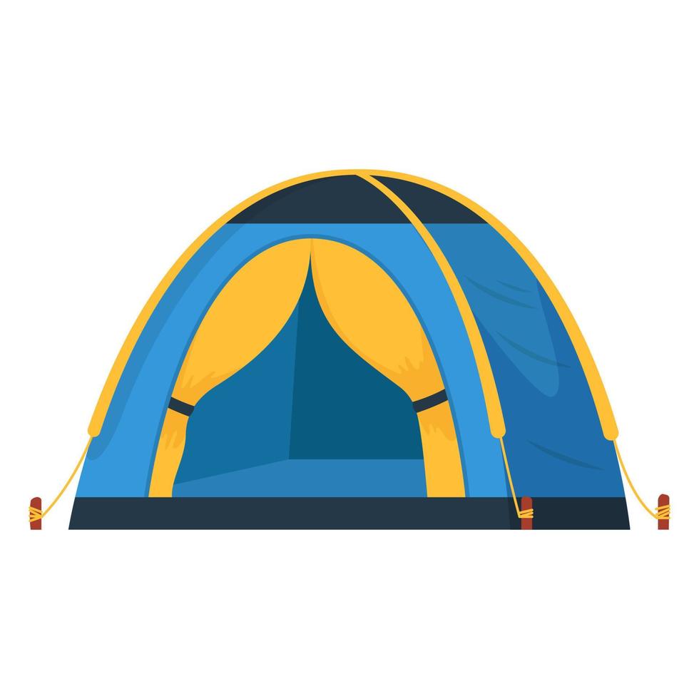 Camping tourist tent for travel and camping isolated on white background. Flat vector illustration.
