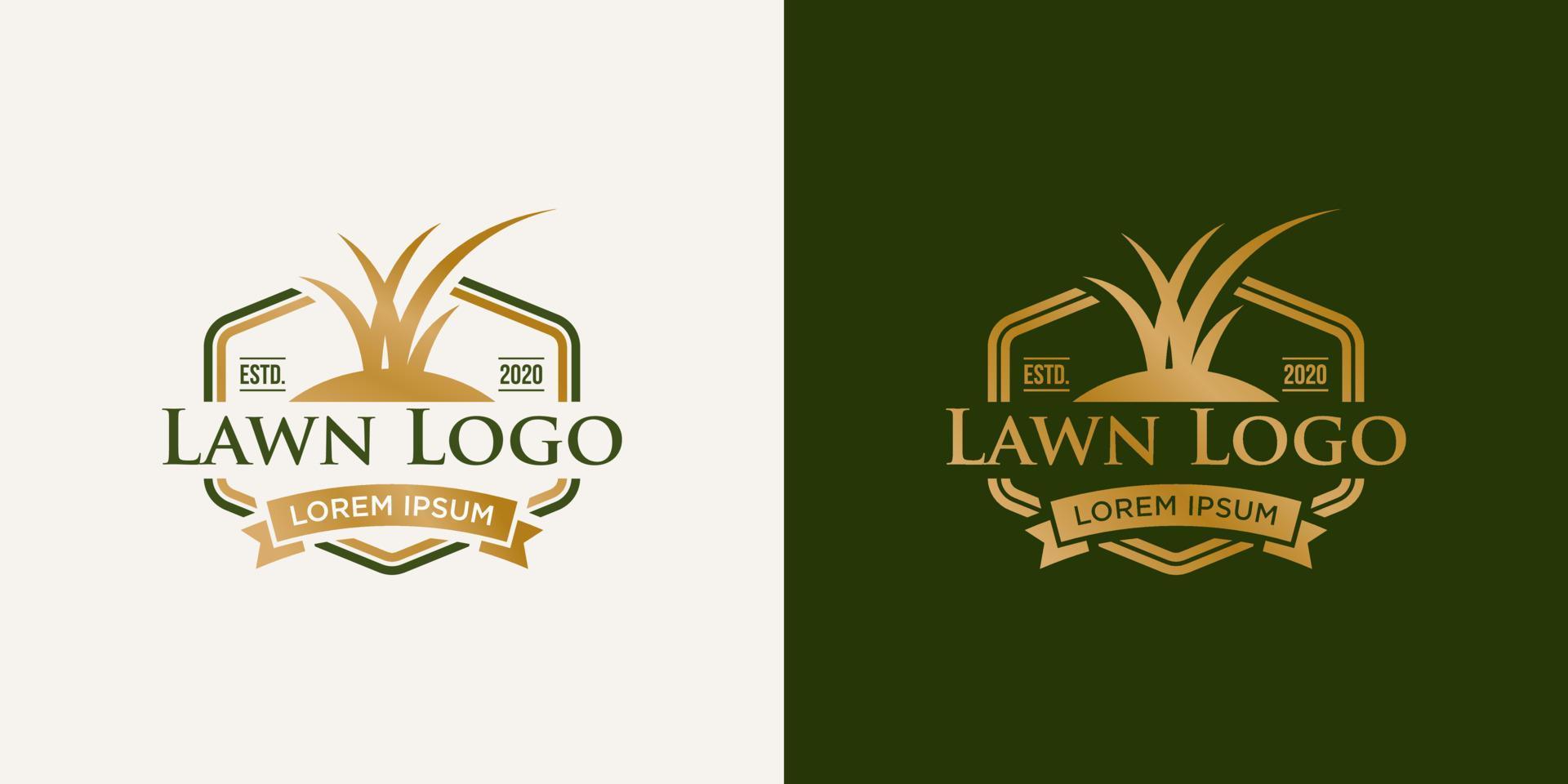 Lawn care logo design template vector