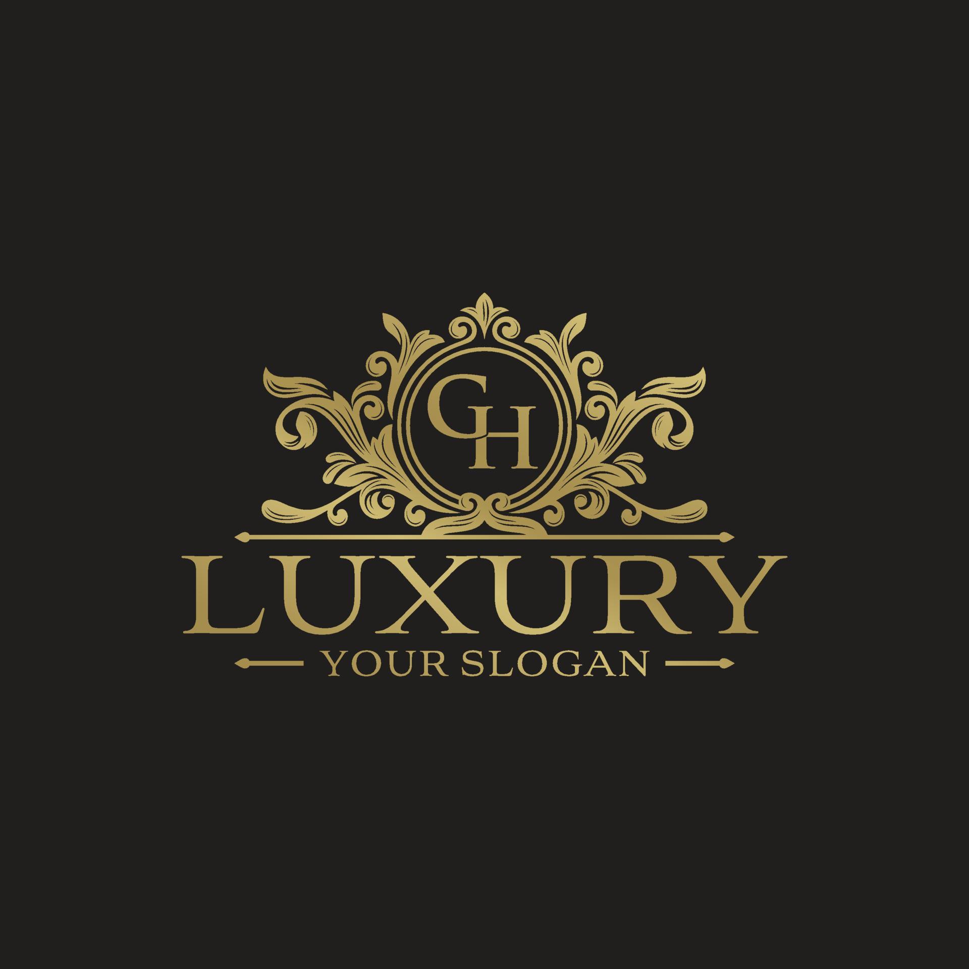 Floral Heraldic Luxury circle Logo template in vector for Restaurant ...