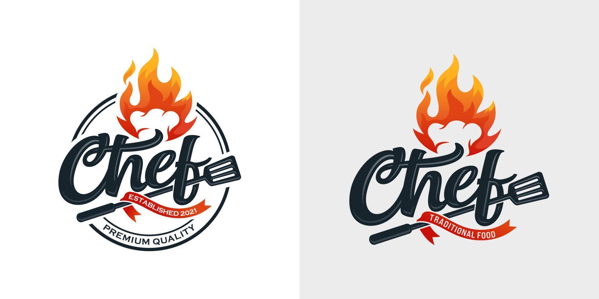 plantilla de vector de diseño de logotipo de maestro chef