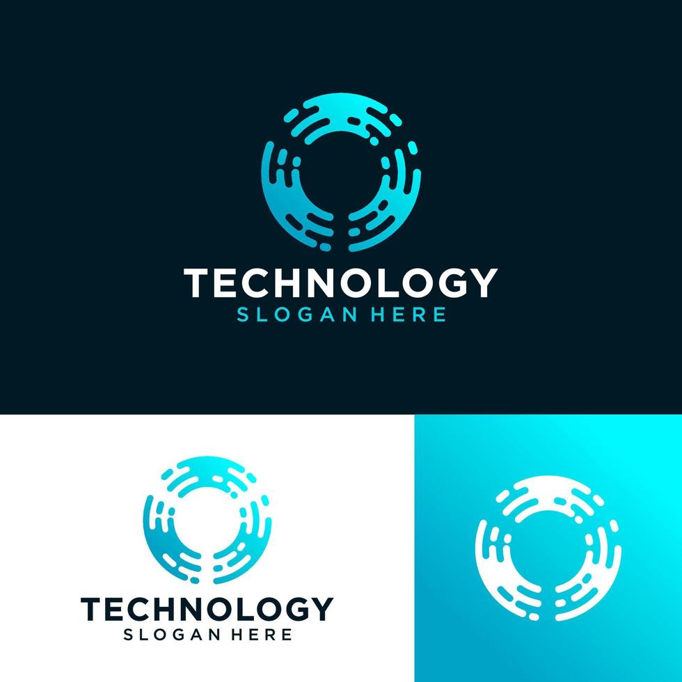 Digital Technology Logo Design Vector Template