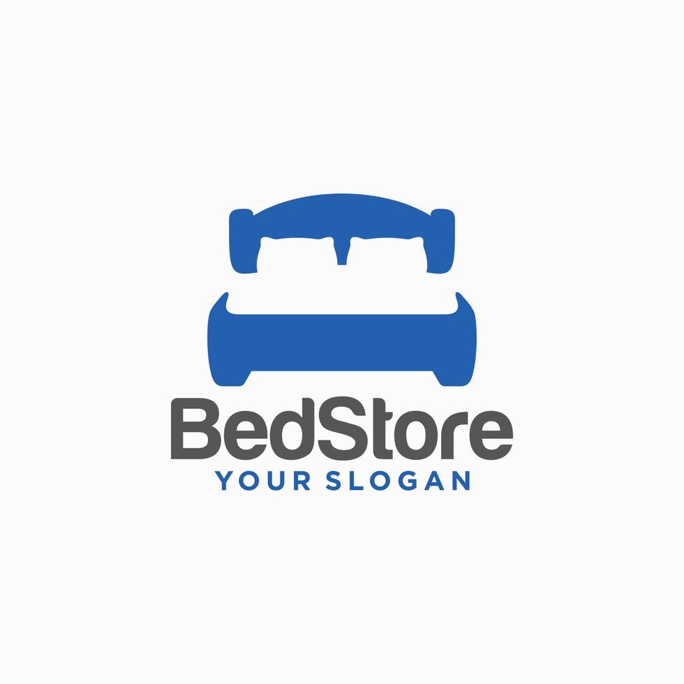 Bed Store Logo Design Vector Template