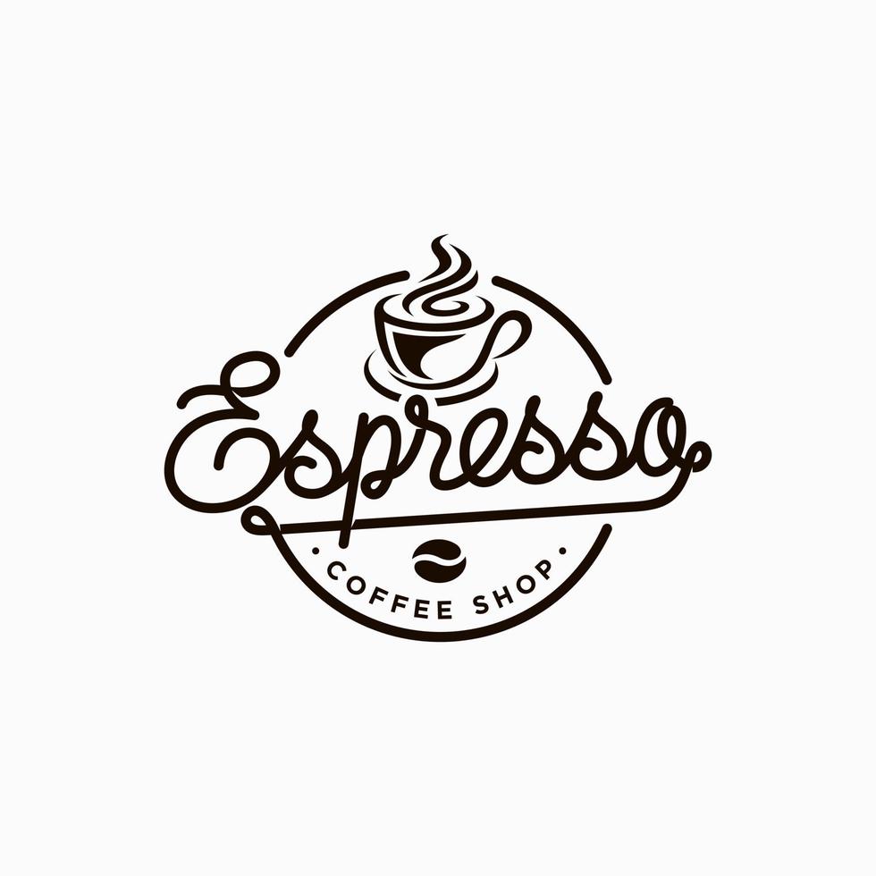 Coffee shop logo design template. Retro coffee emblem. Vector art.