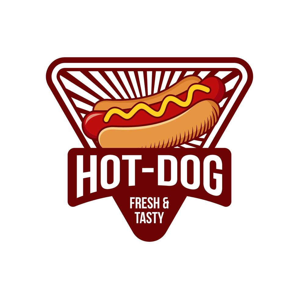 Ilustración de vector de logotipo de perro caliente