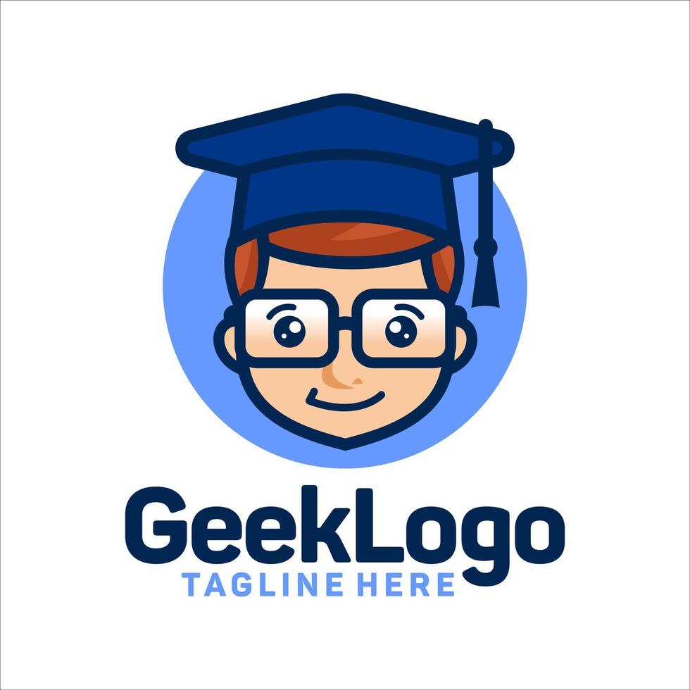 Geek logo design template Vector