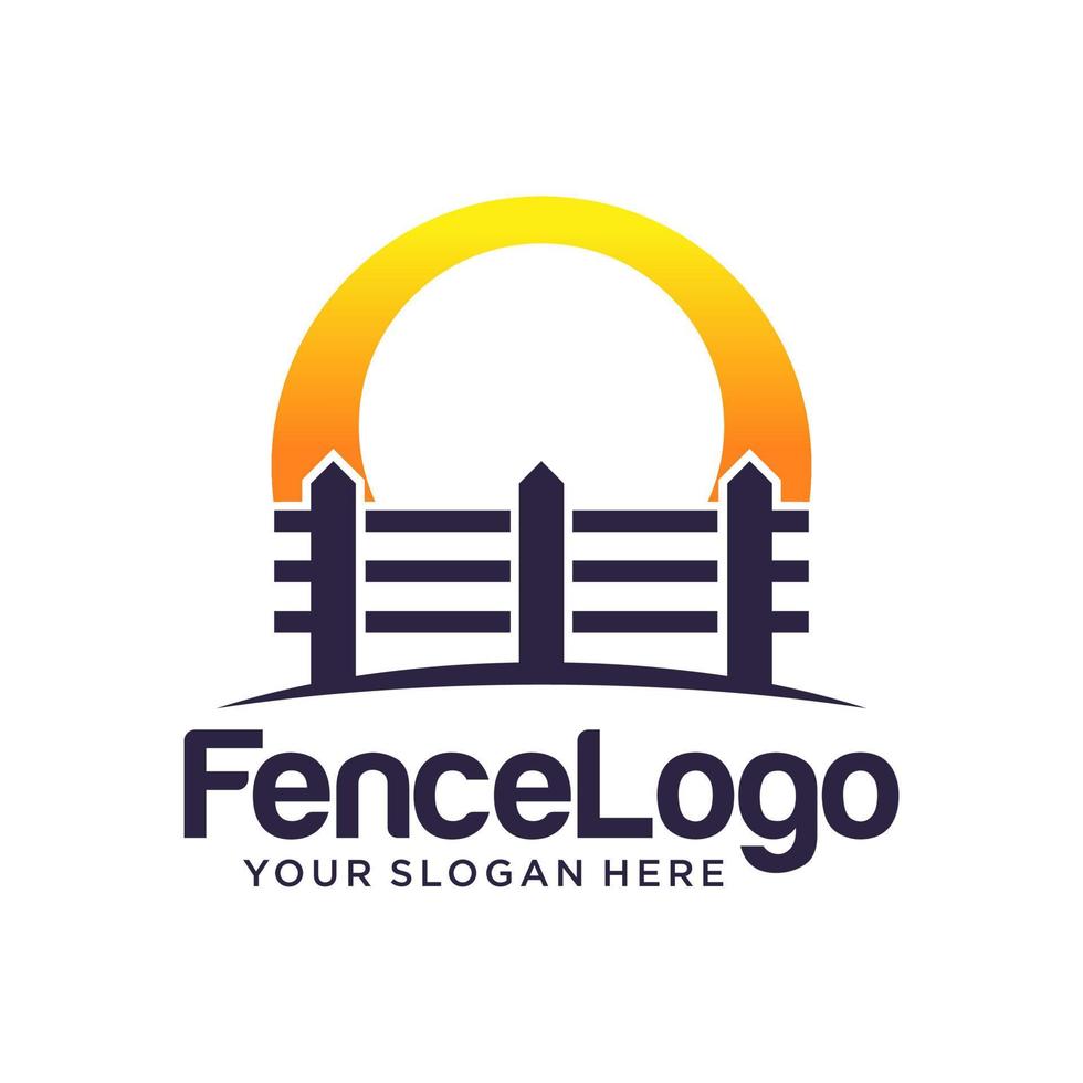 Modern Fence logo design Vector template
