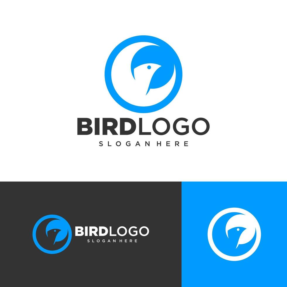 vector de diseño de logotipo de pájaro abstracto