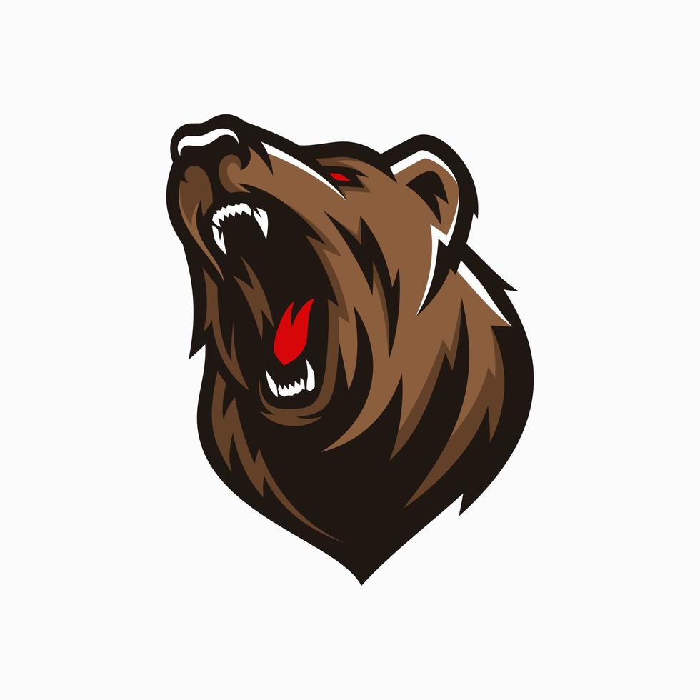 Modern professional grizzly bear logo for a sport team vector