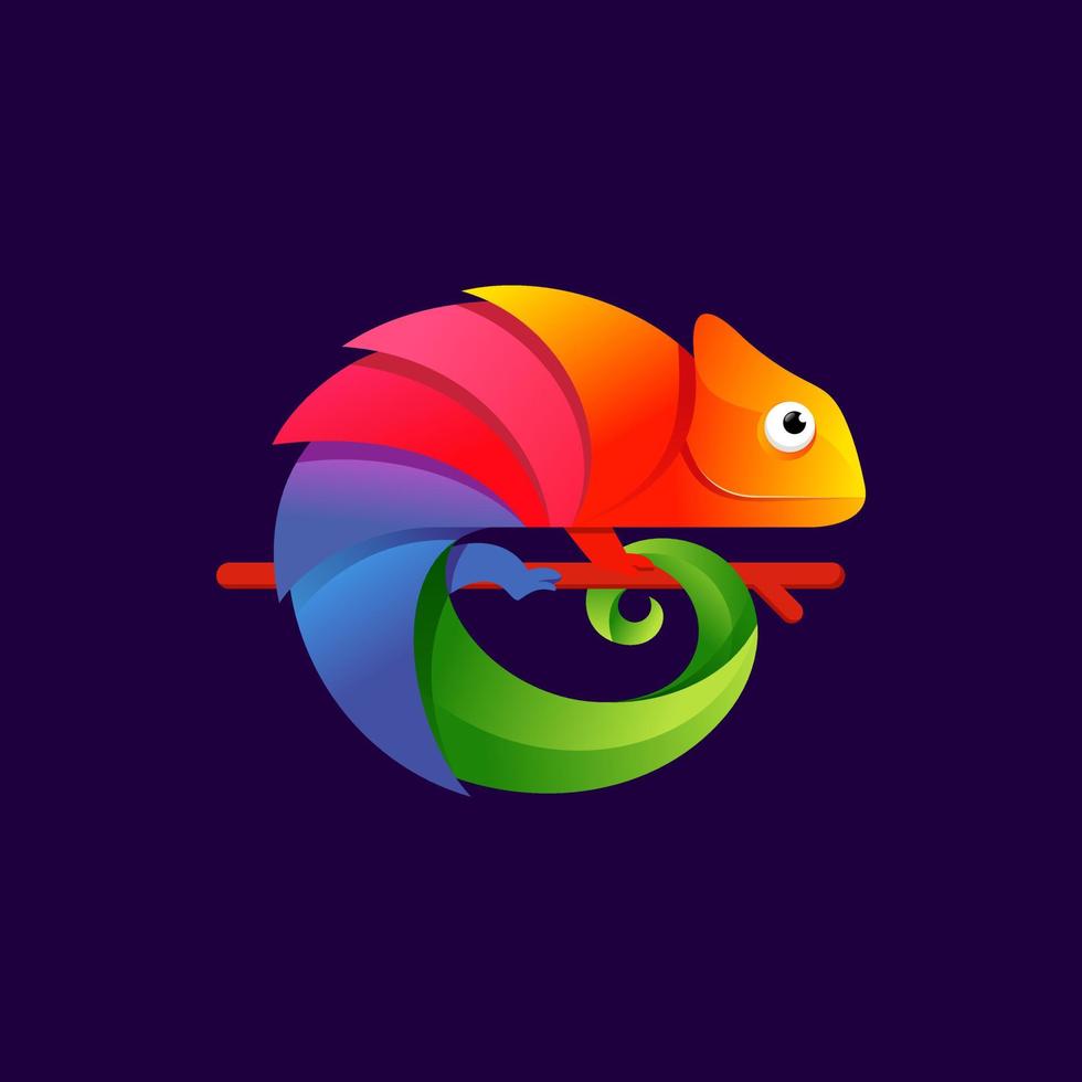 Colorful chameleon logo design vector illustration