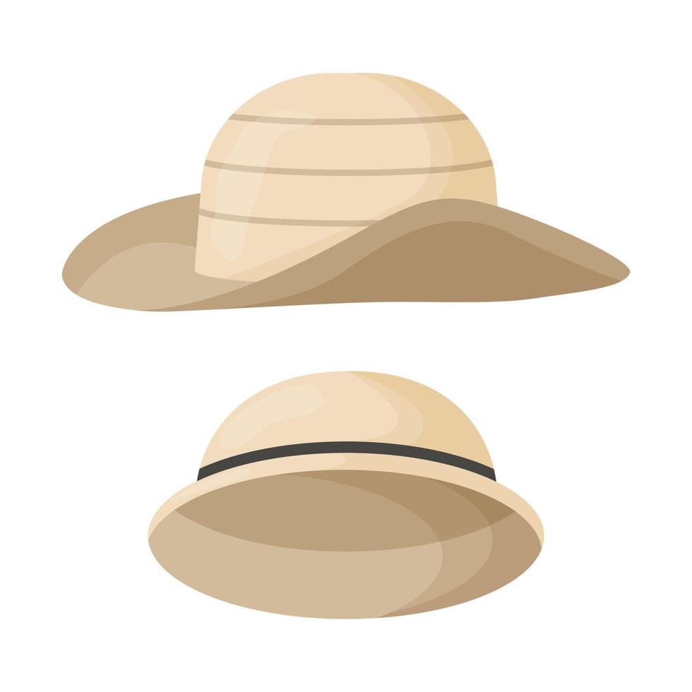 Traveler hat isolated on white background. Flat vector illustration.