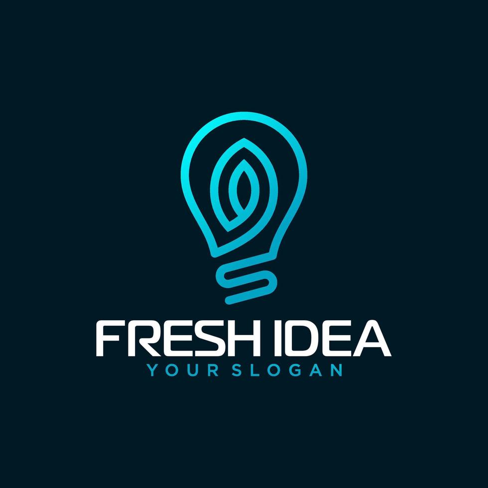 Light bulb leaf logo design vector illustration