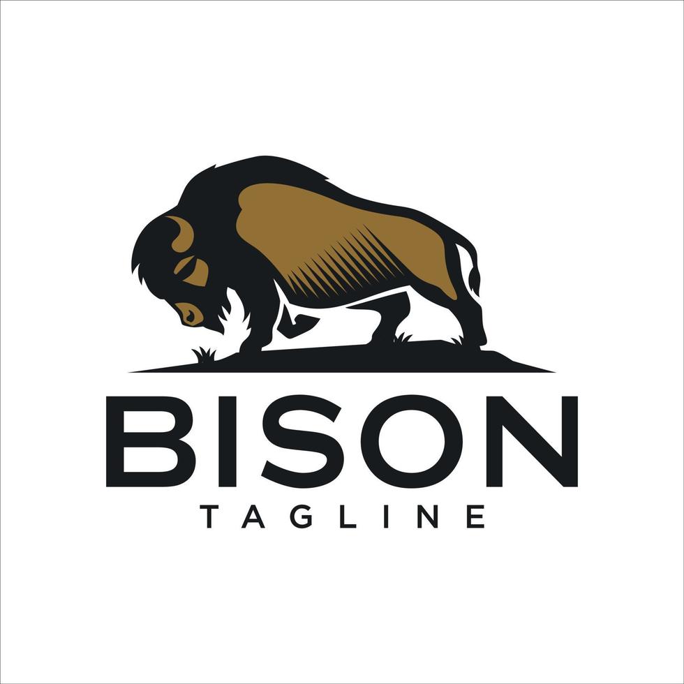 Bison Mascot Vector Logo Design Inspiration