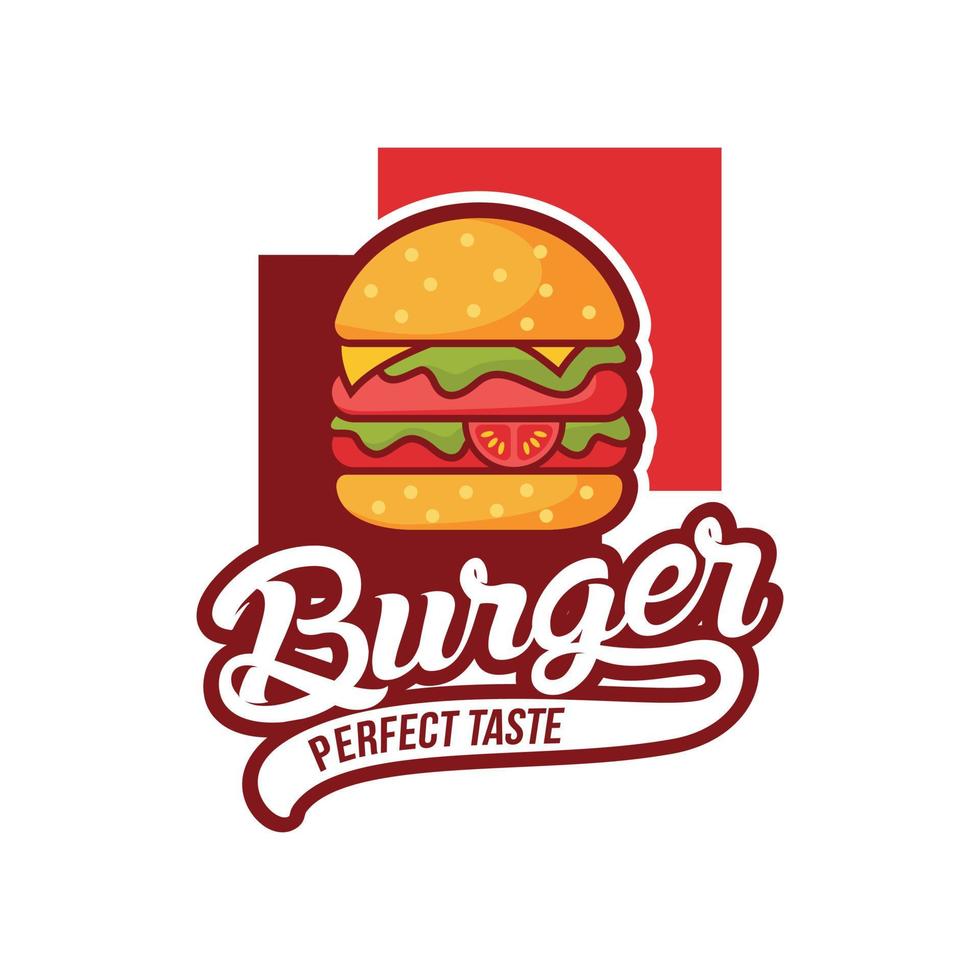 Ilustración de vector de plantilla de diseño de logotipo de hamburguesa