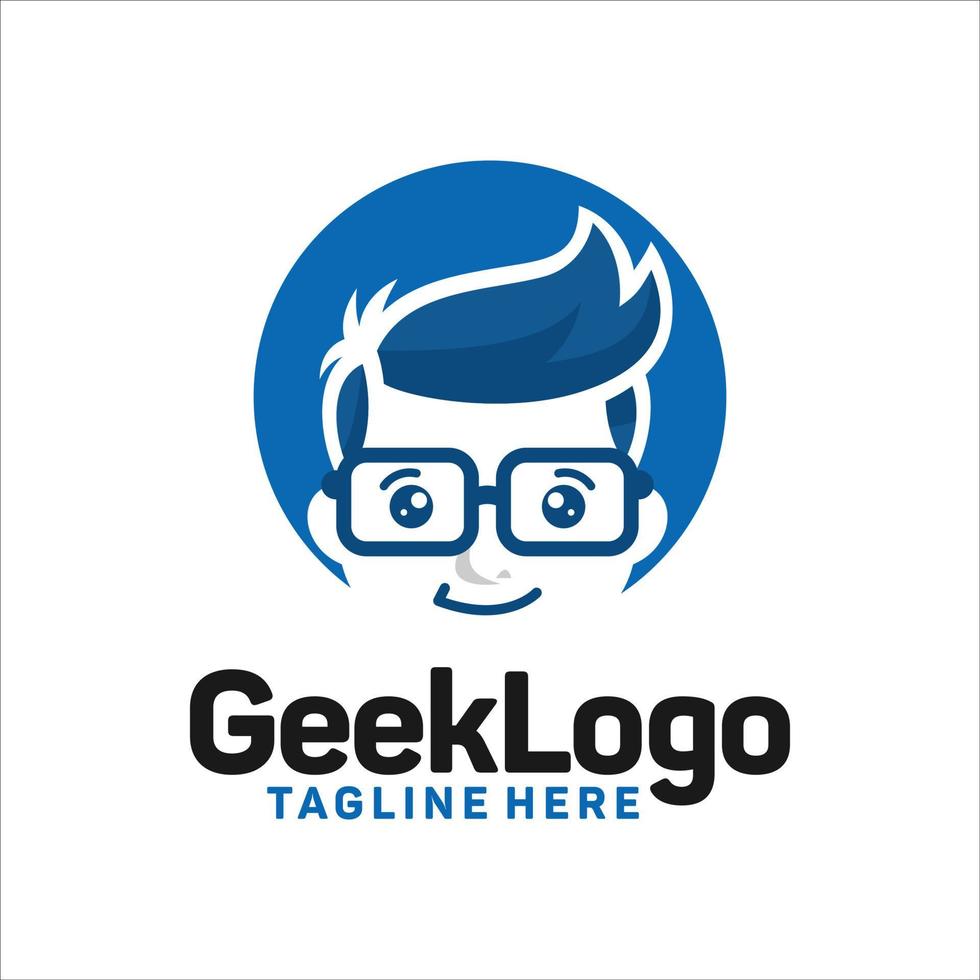 Geek logo design template Vector