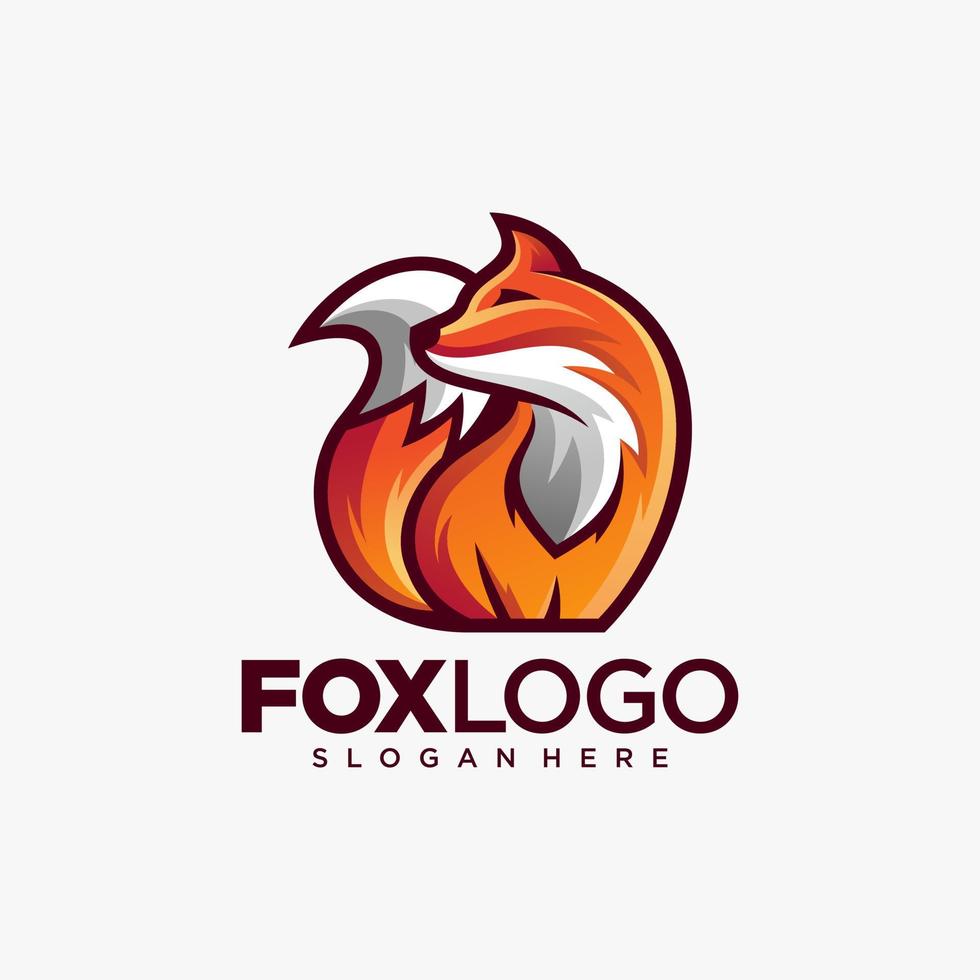 ilustración de vector de logotipo de zorro colorido creativo