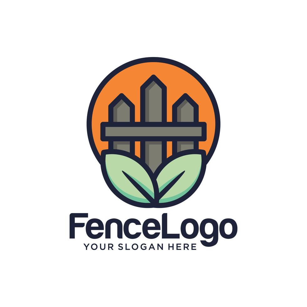 Modern Fence logo design Vector template