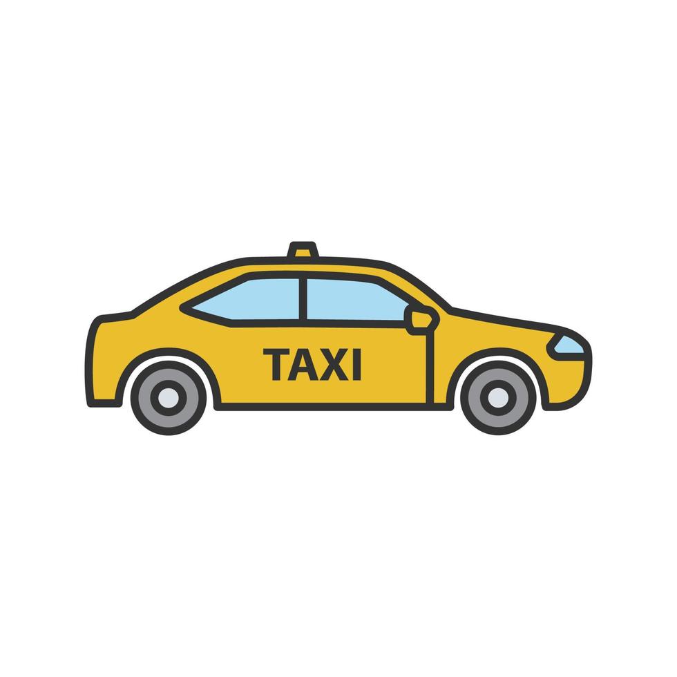 icono de color de coche. taxi. automóvil. ilustración vectorial aislada vector