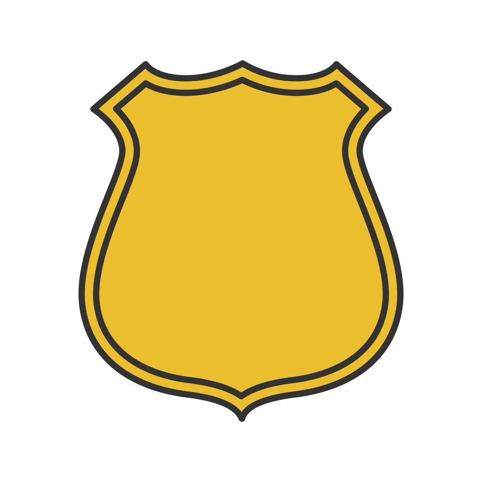 Badge, emblem color icon. Firefighter or policeman label. Isolated vector illustration