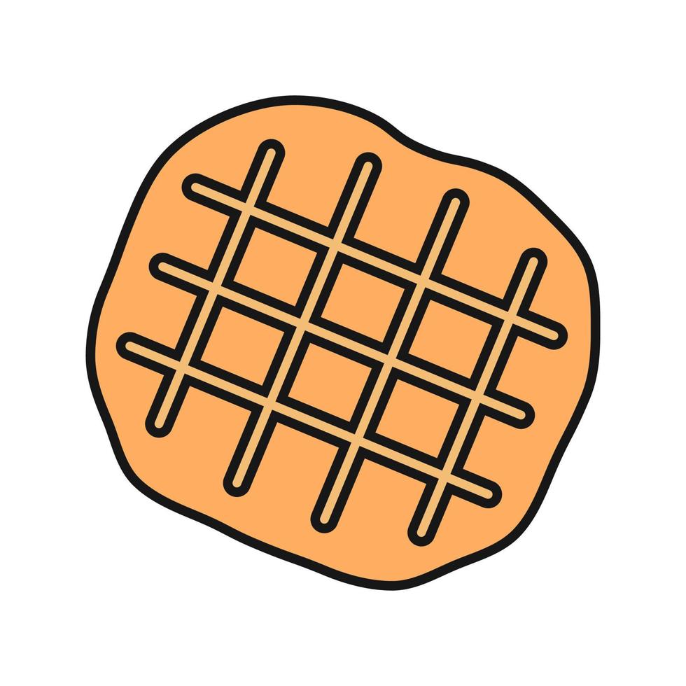 Belgian waffle color icon. Isolated vector illustration