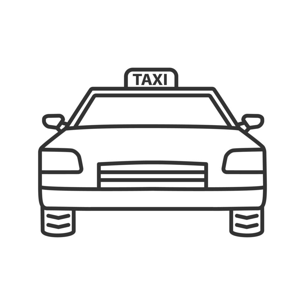 Car linear icon. Taxi. Thin line illustration. Automobile. Contour symbol. Vector isolated outline drawing