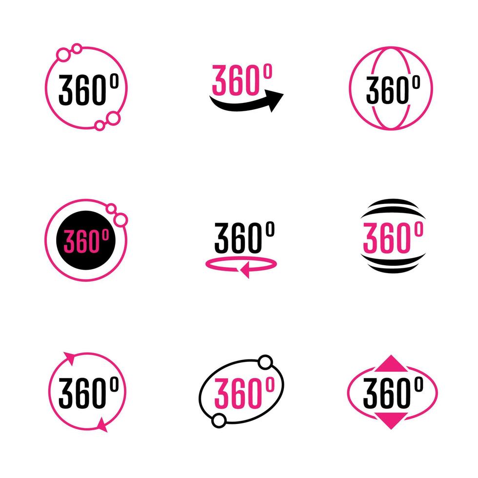 360 Technology Icon Set Template vector