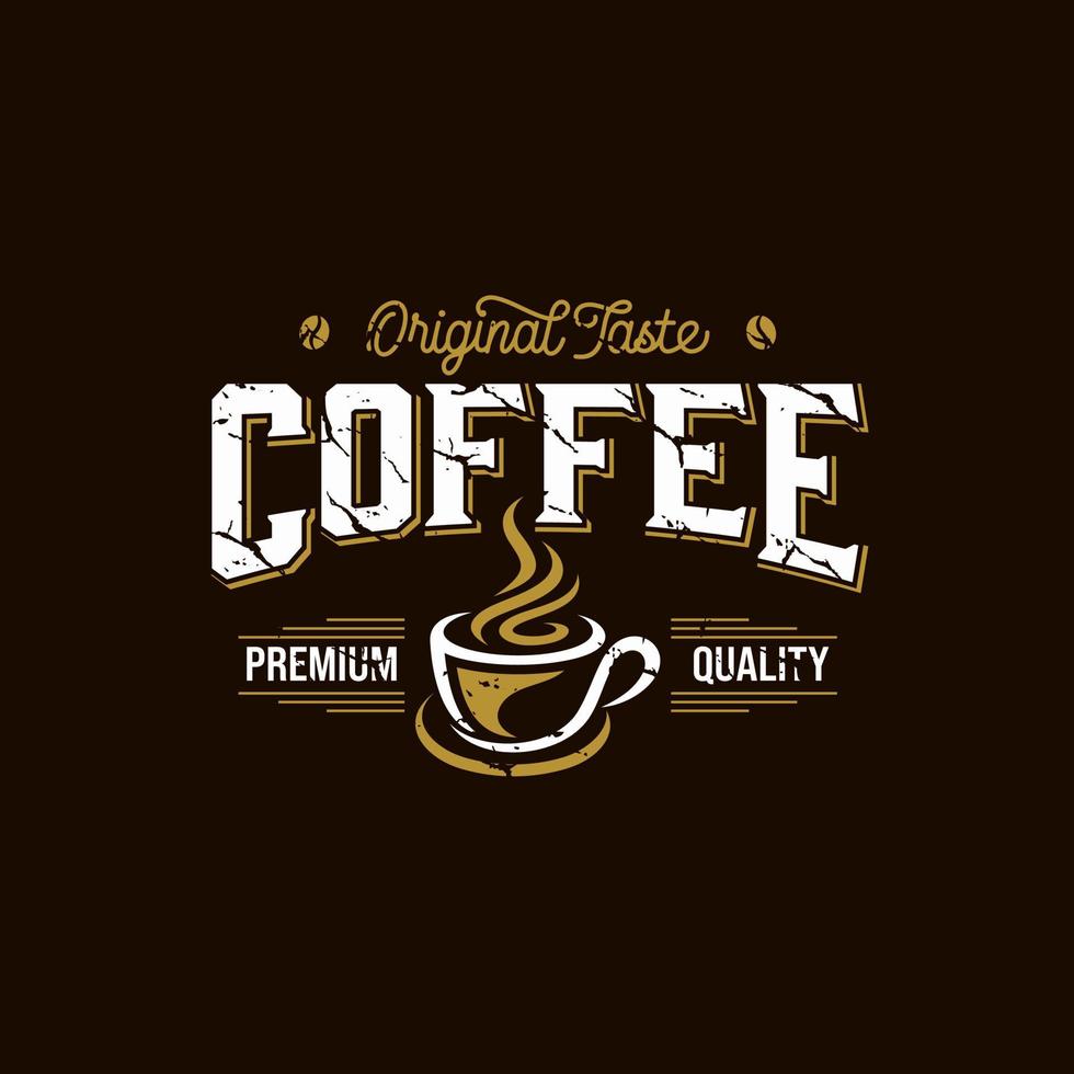 Coffee shop logo design template. Retro coffee emblem. Vector art.