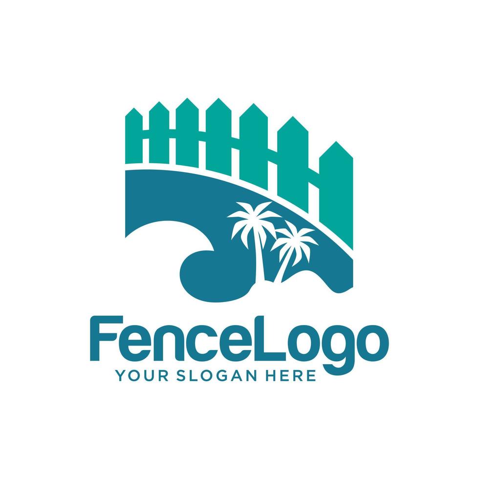 Modern Fence logo design Vector template