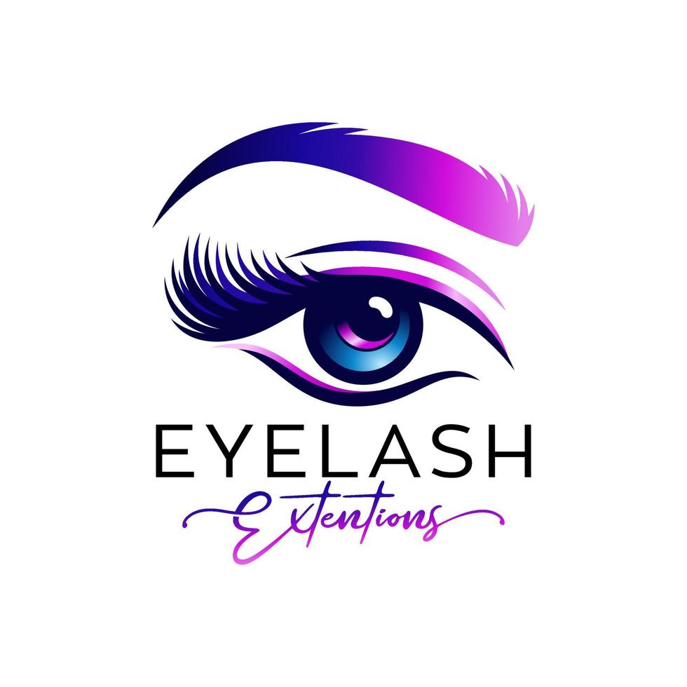 Luxury Beauty Eyelashes Logo Vector illustration