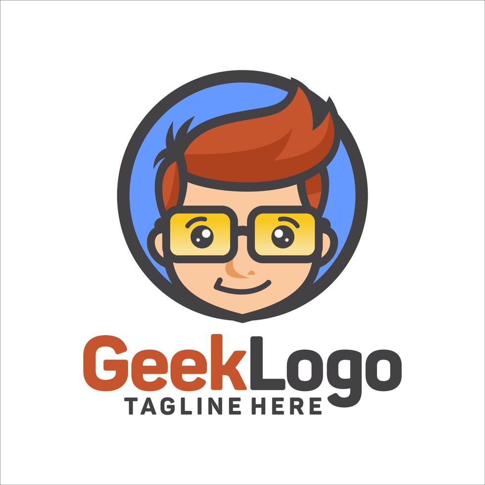 Geek logo design template Vector