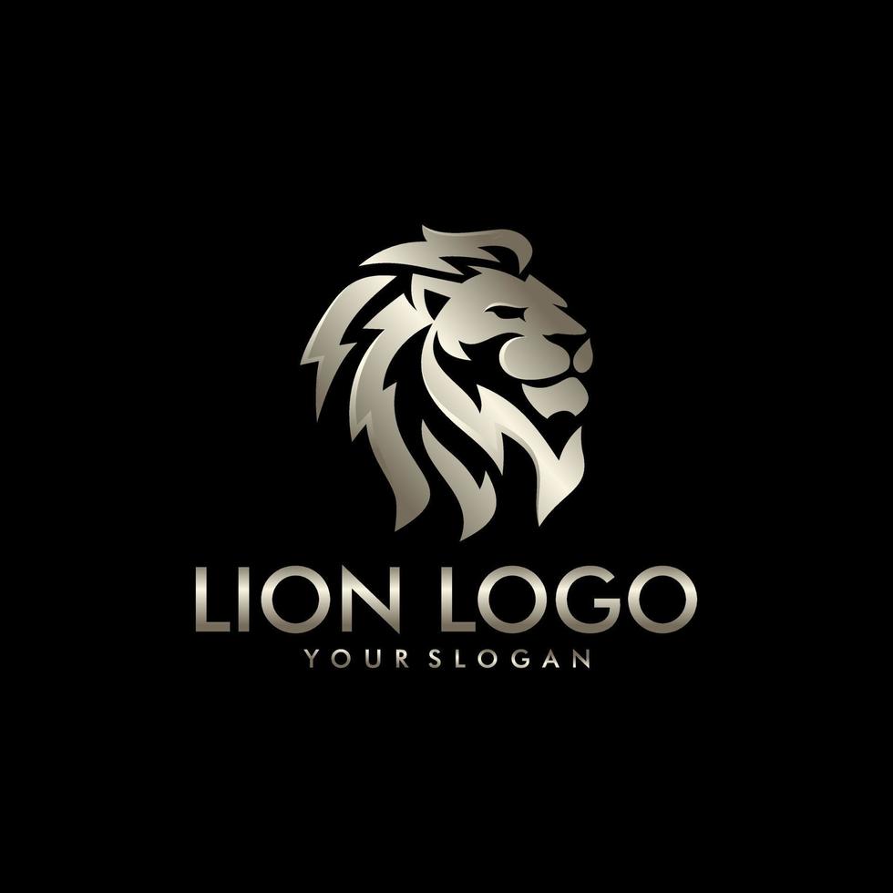 plantilla de diseño de logotipo de cabeza de león de lujo vector