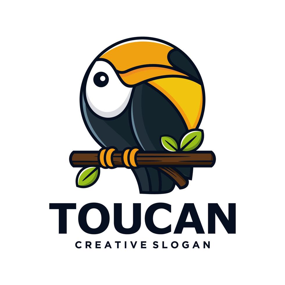 Ilustración de vector de mascota de pájaro tucán