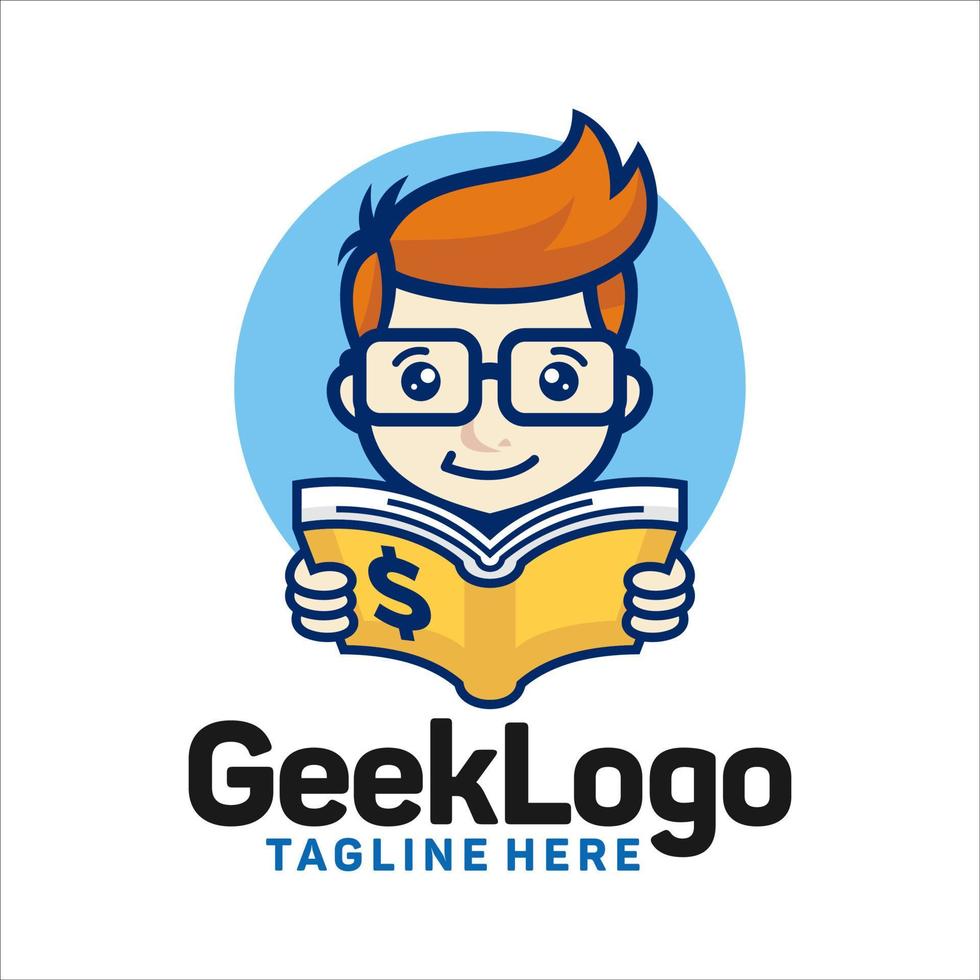 Geek logo design template Vector