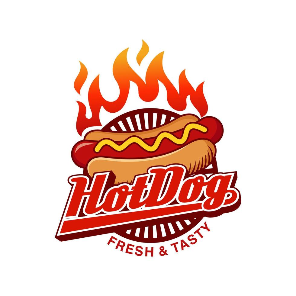 Hot Dog Logo Vector Illustration