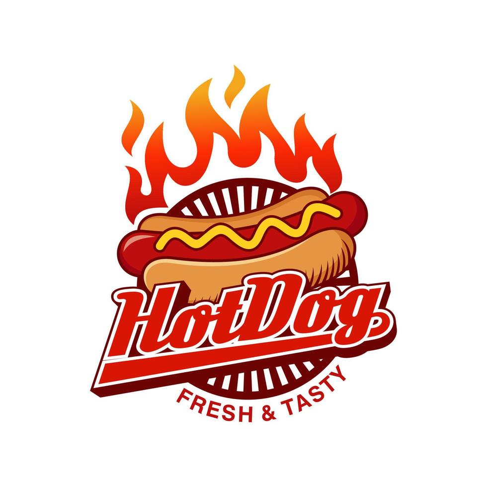 Ilustración de vector de logotipo de perro caliente