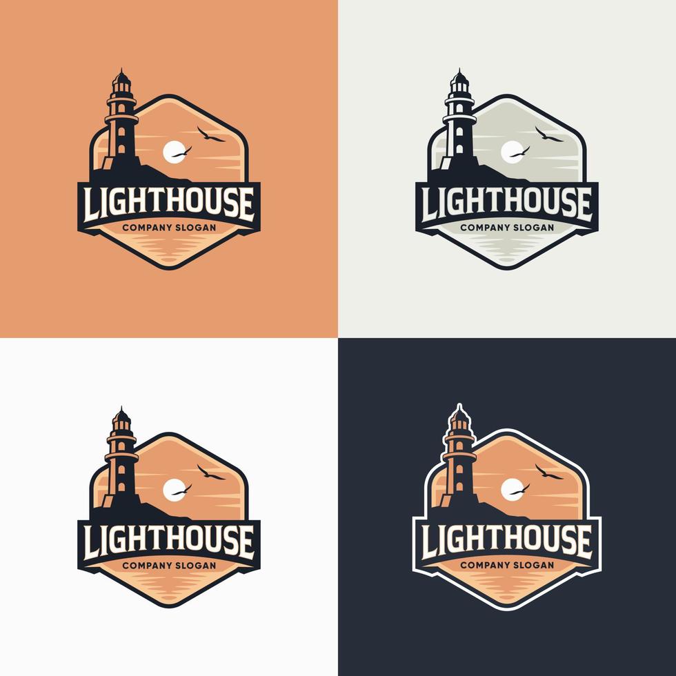 Lighthouse logo design template vector illustration