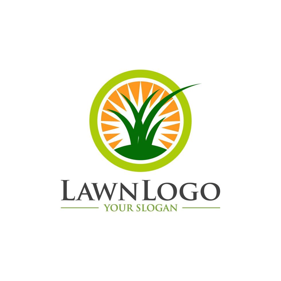 Lawn care logo design template vector