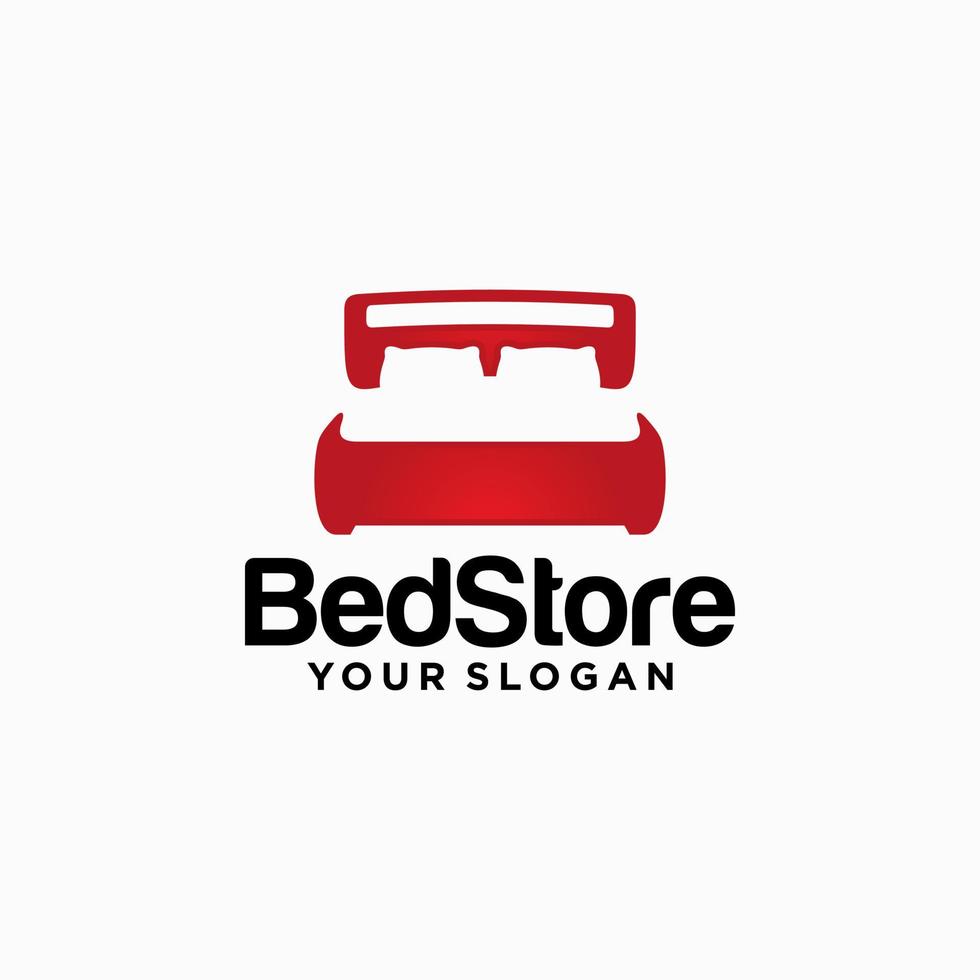 Bed Store Logo Design Vector Template